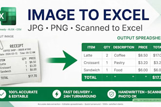 convert image to excel, scanned to excel, jpg to excel
