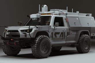 design terrain 3d vehicle in maya for game, presentation and animation, uv wrap