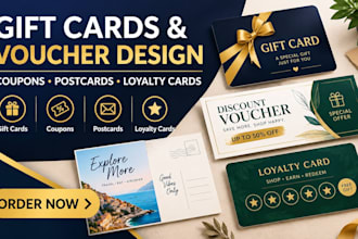 design vouchers gift card coupons postcards and loyalty card