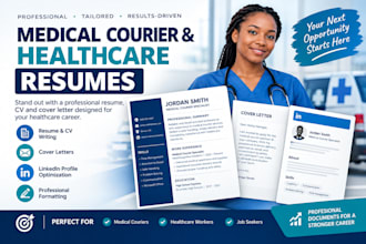 write a medical courier and healthcare resume, CV and cover letter