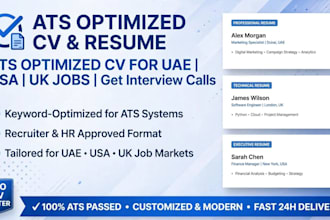 create an ats optimized professional CV and resume for USA UK uae and pak jobs