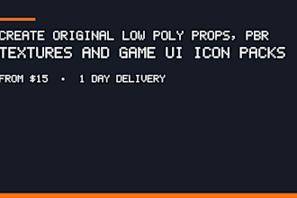 create original low poly props, pbr textures and game ui icon packs