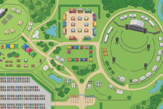 create festival maps, 2d event layouts, venue maps and visitor guides for print