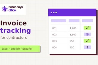 organize contractor invoices and track payments in excel