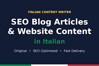 seo blog articles and website content in italian