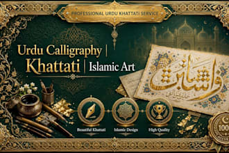 do beautiful urdu calligraphy khatati and islamic art design