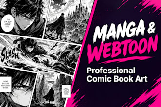 draw anime manga panels and custom webtoon comic book illustration