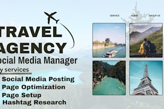 be your travel agency social media manager through social media posting