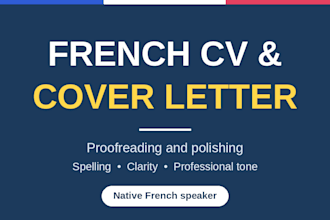 proofread and improve your french CV or cover letter