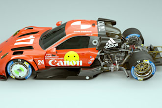 custom beamng car model for modding, 3d car engine, suspension and physics setup