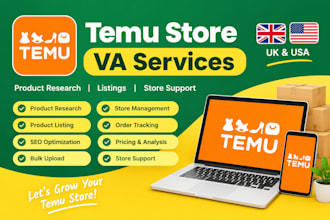 be your temu virtual assistant for product listing and store management