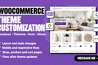 redesign woocommerce store with woodmart, flatsome, porto, and xstore themes