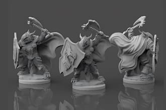 sculpt miniature 3d character model  3d sculpting creature for 3d printing