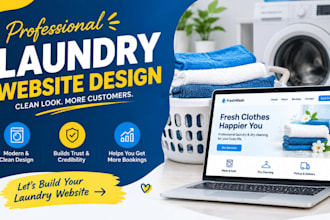 laundry website, cleaning service website, cleaning company, janitorial website