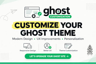 customize ghost cms theme, setup ghost newsletter, ghost blog and ghost website