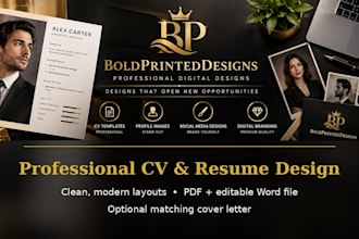 design a professional and modern CV or resume