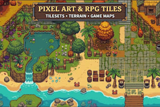 create pixel art tilesets rpg maker assets terrain transitions and 2d game maps