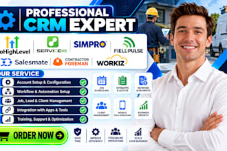do gohighlevel service8 simpro fieldpulse salesmates contractor foreman workiz