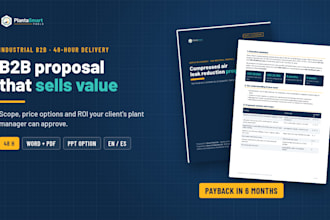 write your industrial b2b proposal and sales presentation in 48 hours