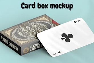 design card game tuck box, packaging design dieline, box mockup and magnetic box