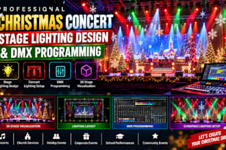 do stage lighting design christmas concert lighting setup and dmx programming
