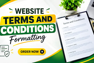professionally format your website terms and conditions