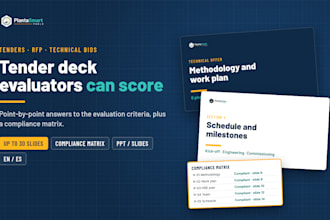 create a technical tender presentation and compliance matrix