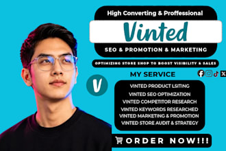do vinted optimization vinted SEO, vinted listings, shop promotion and marketing