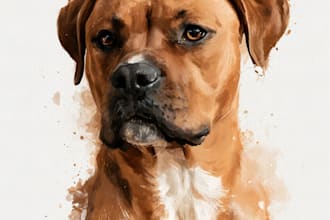 create a watercolor pet portrait