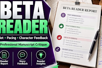 beta read with actionable manuscript critique and feedback beta reading