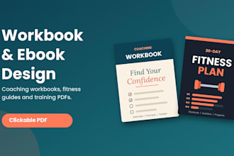 design fitness workout ebook, coaching workbook, and training guide pdf in 24hrs