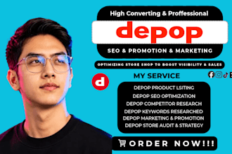 do depop optimize depop SEO, product listings, depop promotion for sales