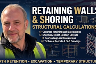 draft shoring scaffolding and retaining wall calculation reports