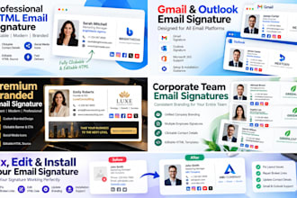 design a premium HTML email signature with banner and cta