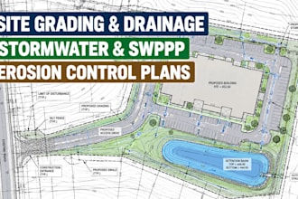 civil site grading drainage stormwater structural swppp erosion control plans