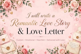 write a romantic love story and heartfelt love letters for you