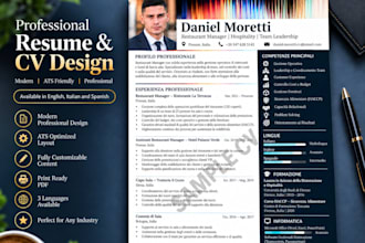 create a professional resume and CV
