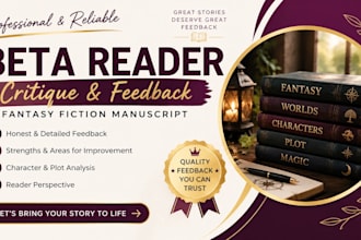 beta read critique fantasy fiction manuscript feedback