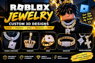 create custom roblox jewelry, 3d chains, pendants and accessories