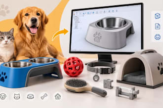 3d cad design for pet products, custom pet accessories and 3d printing models
