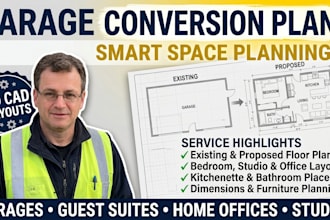 draft space planning layouts for garage conversions