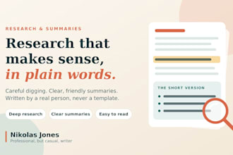 turn your research into clear, engaging and easy to read summaries