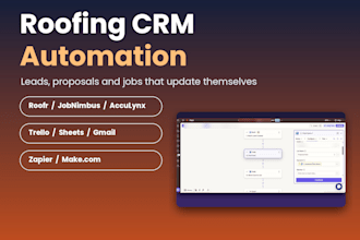 automate your roofing CRM with roofr, jobnimbus, acculynx, trello and zapier