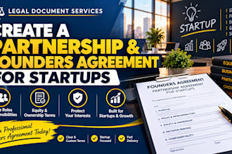 create a partnership and founders agreement for startups