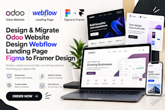 design migrate odoo website design webflow landing page figma to framer design