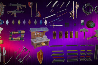 create custom 3d models, props and textures
