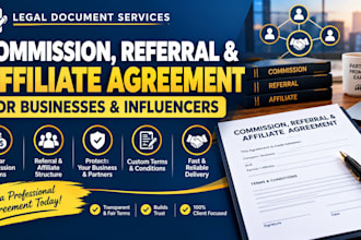 write a commission, referral and affiliate agreement