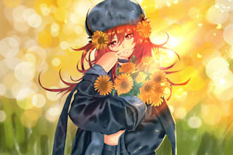 draw fanart illustration in anime style