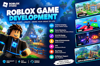 roblox studio luau scripting game developer UI vfx maps roblox combat bug fixing