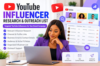 find youtube influencers and build a targeted outreach list